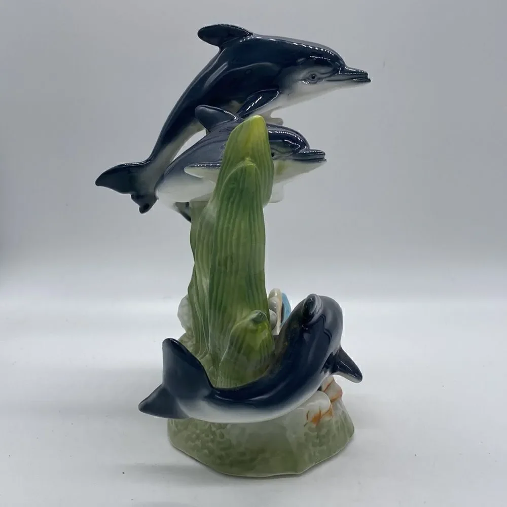 Vintage HETCO Ceramic Dolphin Figurine